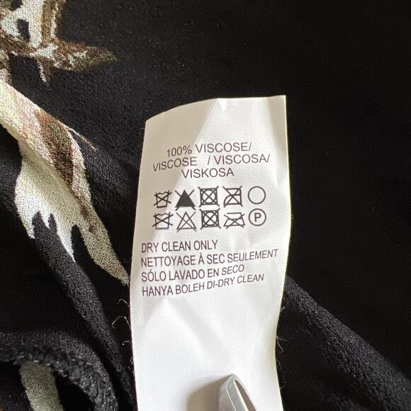 Lucky Brand Blouse Medium Dark Floral Black Pink Bell Sleeve Ruffle Whimsigoth - Picture 7 of 14